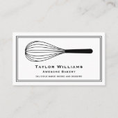 Zwart-Wit Snor Bakkerij Bakker Bak Winkel Cafe Visitekaartje (Voorkant)