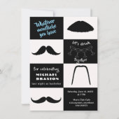 Zwart-wit Snor Stijlen Bachelorfeest Kaart (Voorkant)