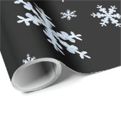Zwart-wit Snowflake-patroon Cadeaupapier (Rol Hoek)