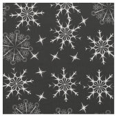 Zwart-wit Snowflake Patroon Stof (Close Up)