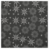 Zwart-wit Snowflake Patroon Stof (Swatch)