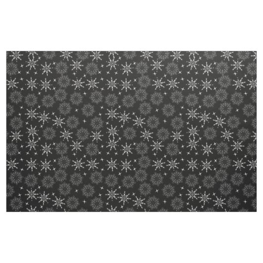 Zwart-wit Snowflake Patroon Stof (Fat Quarter)