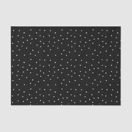 Zwart-wit Snowy Stippen | Bewerkbare kleuren Tissuepapier (Voorkant)