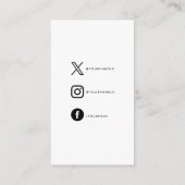 Zwart-wit social media logo links informatiekaartje (Achterkant)