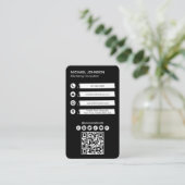 Zwart Wit Sociale Iconen QR Code Minimalistisch Aa Visitekaartje (Staand voorkant)