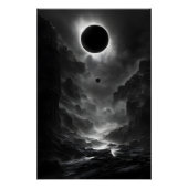 Zwart-wit Solar Eclipse 's nachts Perfect Poster (Voorkant)