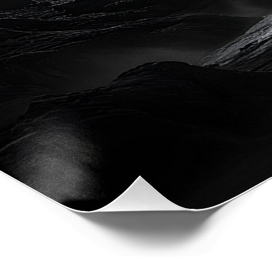 Zwart-wit Solar Eclipse 's nachts Perfect Poster (Hoek)