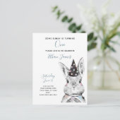 Zwart-wit Sommige Bunny draait op een dag Uitnodiging Briefkaart (Staand voorkant)