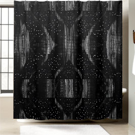 Zwart-wit Sound Wave Douche Gordijn