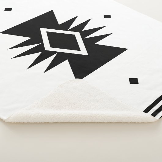 Zwart-wit Southwest-ontwerp Sherpa Deken (3/4)