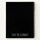 Zwart-wit sparen de olifant schets notitieboek (Achterkant)