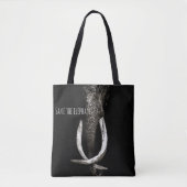 Zwart-wit sparen de olifant tote bag (Voorkant)