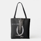 Zwart-wit sparen de olifant tote bag (Achterkant)