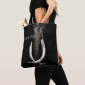 Zwart-wit sparen de olifant tote bag (Dichtbij)