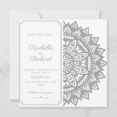 Zwart-wit sparen de Uitnodiging van de Datum (Voorkant)