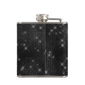 Zwart-wit Sparkle Monogram & Initiaal Heupfles (Achterkant)