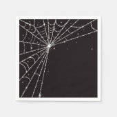 Zwart-wit Sparkling Diamond Spider Web Servet (Voorkant)