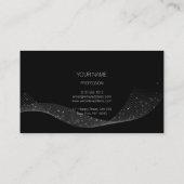 Zwart Wit Sparkly Glitter Lint Event Planner Visitekaartje (Achterkant)