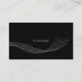 Zwart Wit Sparkly Glitter Lint Event Planner Visitekaartje (Voorkant)