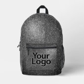Zwart-wit Sparkly Glitter Professionele Logo Bedrukte Rugzak (Voorkant)