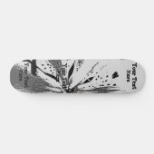 zwart - wit spatten abstracte straatstijl persoonlijk skateboard (Horizontaal)