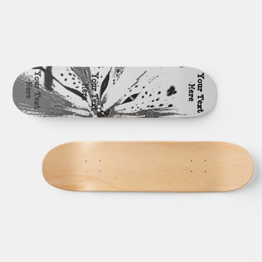 zwart - wit spatten abstracte straatstijl persoonlijk skateboard (Horizontaal)