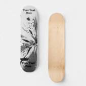 zwart - wit spatten abstracte straatstijl persoonlijk skateboard (Voorkant)
