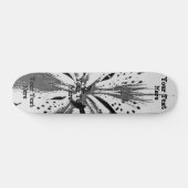 zwart - wit spatten abstracte straatstijl persoonlijk skateboard (Horizontaal)