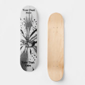zwart - wit spatten abstracte straatstijl persoonlijk skateboard (Voorkant)