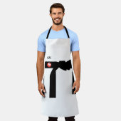 Zwart wit, speciaal aangepast, Aziatisch stijlvol, Schort (Gedragen)