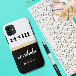 Zwart wit, speciaal aangepast hustle Boss Babe Case-Mate iPhone Case