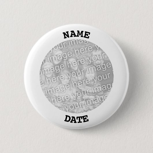 Zwart-wit, speciaal aangepast rond foto-Lijst Ronde Button 5,7 Cm (Voorkant)