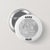 Zwart-wit, speciaal aangepast rond foto-Lijst Ronde Button 5,7 Cm (Voorkant /achterkant)