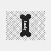 Zwart-wit, speciaal gepersonaliseerd Doggie Blanke Fleece Deken (Voorkant (Horizontaal))