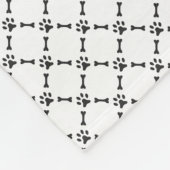 Zwart-wit, speciaal gepersonaliseerd Doggie Blanke Fleece Deken (Hoek)