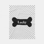 Zwart-wit, speciaal gepersonaliseerd Doggie Blanke Fleece Deken (Voorkant)