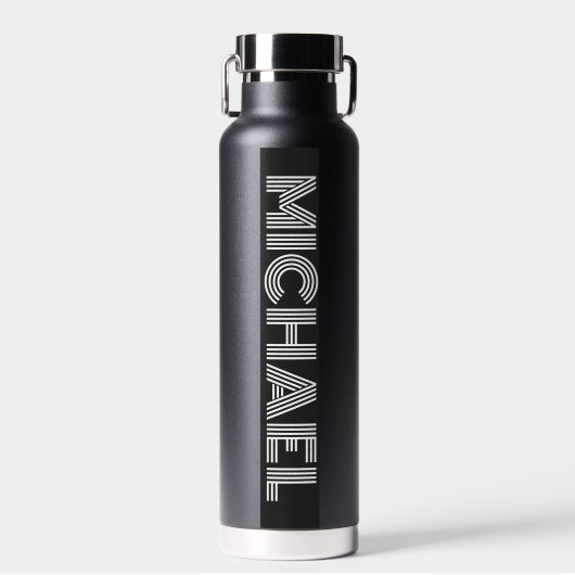 Zwart-wit, speciaal ontworpen naam vacuüm verzegel waterfles (Voorkant)