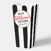 Zwart-wit Special Event Film Night Popcorn Bedankdoosjes (Achterkant)