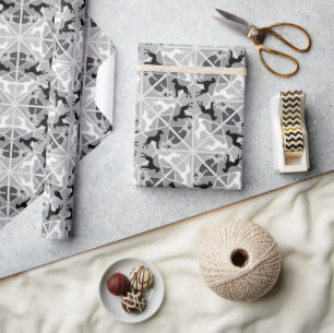 Zwart-wit speelse Great Dane-patroon  Cadeaupapier