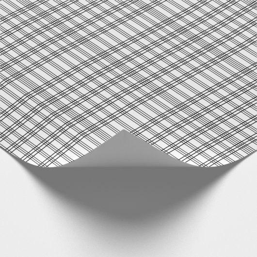 Zwart-wit speldenartan cadeaupapier (Hoek)