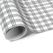 Zwart-wit speldenartan cadeaupapier (Rol Hoek)