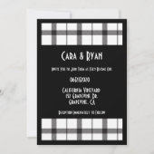 Zwart, wit, speldenband, Classy, Chic, Modern Wedd Kaart (Voorkant)