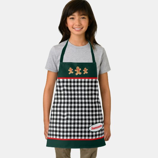 Zwart wit speldenbrood Groen Klein Schort (Insitu)