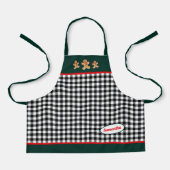 Zwart wit speldenbrood Groen Klein Schort (Voorkant)