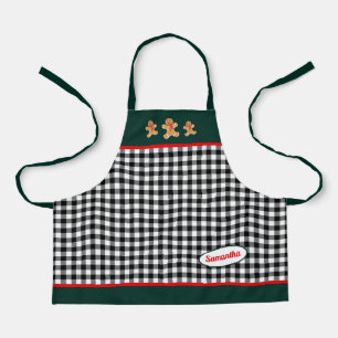 Zwart wit speldenbrood Groen Klein Schort