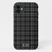 Zwart-wit speldenmonogram Case-Mate iPhone case (Achterkant)