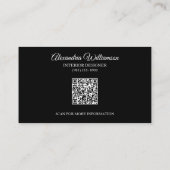 Zwart-wit speldenmonogram visitekaartje (Achterkant)