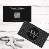 Zwart-wit speldenmonogram visitekaartje