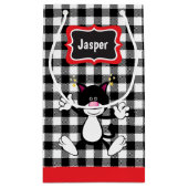 Zwart-wit speldenschoen - Kat Klein Cadeauzakje (Achterkant)