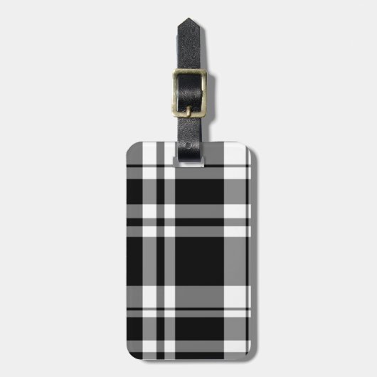 Zwart-wit speldenstang bagagelabel (Voorkant verticaal)